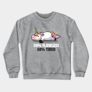 50% Flawless 50% Lazy Cute Unicorn Gift Crewneck Sweatshirt